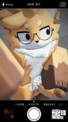 1male 3d artist_name big_penis blush camera_view fox furry glasses penis posing propmeist roblox robloxian self_upload selfie solo_male tagme watermark