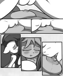 2013 anthro areola breasts comic equine erect_nipples female friendship_is_magic hair horse killryde lust_from_afar monochrome my_little_pony nipples pony pussy rainbow_dash_(mlp) rarity_(mlp) rubbing sex straight_hair yuri