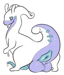 1boy anus balls big_anus big_balls dragon goodra green_penis leaking_precum looking_back male male_only multicolored_body nintendo octoboy penis pokemon pokemon_(species) pokemon_xy precum puffy_anus simple_background slime solo testicles thick_thighs video_games white_background wide_hips