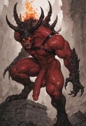 ai_generated demon devilworship horns huge_cock male male_only monster red_body red_skin