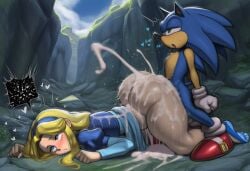 1boy 1girls 2026 ai_generated anal anal_sex anthro anthro_on_human ass big_ass bigtub7775 blonde_hair blue_fur blue_penis cum cum_inside from_behind fur interspecies maria_robotnik sega sonic_(series) sonic_the_hedgehog spread_legs tagme thick_thighs thin_waist