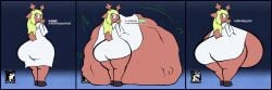 big_breasts breast_expansion deltarune deltarune_chapter_2 digestion digestion_noises hyper_breasts mass_vore meloeatta noelle_holiday same_size_vore soft_vore struggling struggling_prey susie_(deltarune) vore vore_belly