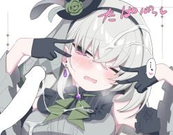 bare_shoulders black_gloves blue_archive blush breasts censored cum cum_on_body cum_on_breasts cum_on_clothes cum_on_hair detached_sleeves double_v earrings facial female flower frills gloves green_flower green_rose grey_hair halo hands_up hat idol idol_clothes jewelry large_breasts long_hair long_sleeves looking_at_viewer mini_hat mini_top_hat nun official_alternate_costume one_eye_closed open_mouth penis purple_eyes rose sakurako_(blue_archive) sakurako_(idol)_(blue_archive) shirt simple_background sleeveless solo_focus straight tatsuya_(trypaint) top_hat upper_body v white_background