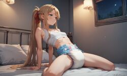 ai_generated asuna blonde_hair diaper diaper_fetish weird