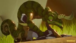 2024 3d 3d_animation animated anthro bodily_fluids breath_of_the_wild digital_media_(artwork) hi_res lizalfos male/male nakedsav revali short_playtime sound tagme the_legend_of_zelda video yaoi