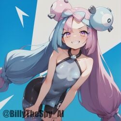 ai_generated billythespy flat_chest iono_(pokemon) long_hair pokemon