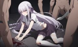 ai_generated blood danganronpa gangrape kirigiri_kyouko peril