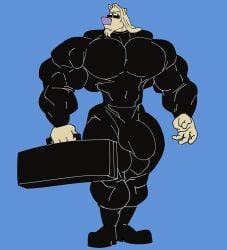 3_dog_band anthro balls bara barazoku big_muscles bulge canine clothing flaccid fully_clothed furry male male_only muscles muscular penis remert solo solo_male stavros_(3_dog_band) sunglasses