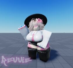 1girls big_ass big_breasts breasts furred_dragon furry_only mercedes_(xr_revvie) office_lady roblox robloxian thick_thighs xr_revvie