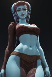 aayla_secura abs absurd_res ai_generated black_background blue_body blue_eyes blue_skin clone_wars crop_top duchess_eugene fit fit_female low-angle_view navel pelvic_curtain simple_background stable_diffusion star_wars tagme tummy twi'lek