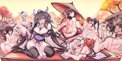 6+girls animal_ears ass back bare_arms bare_shoulders between_breasts black_hair black_legwear blue_eyes blush braid breast_grab breasts brown_hair butt_crack cellphone cleavage face-to-face female group_sex hair_ribbon hand_holding hat hat_ribbon hatate_himekaidou highres interlocked_fingers japanese_clothes kimono kneeling large_breasts long_hair long_sleeves looking_at_viewer looking_back momiji_inubashiri mouth_hold multiple_girls no_bra nude object_between_breasts off_shoulder open_mouth orgy oriental_umbrella panties panty_pull phone pink_eyes ponytail purple_eyes pz red_eyes ribbon ribbon_in_mouth sex shameimaru_aya side_ponytail silver_hair sitting spread_legs strap_pull thighhighs tied_hair tokin_hat top-down_bottom-up topless touhou tramp_stamp tree turning twin_braids twintails umbrella underwear undressing very_long_hair white_panties wide_sleeves wolf_ears yukata yuri