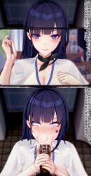 3d ahe_gao big_breasts big_penis blowjob blowjob_face cock_hungry cock_shock cock_worship dark_skin fellatio honkai_(series) honkai_impact_3rd instant_loss_2koma interracial koikatsu licking_penis long_hair mind_break netorare ntr office_lady oral phone_screen raiden_mei vacuum_fellatio