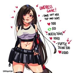 2d athletic athletic_female big_breasts black_hair breasts busty erogamu female female_focus female_only final_fantasy final_fantasy_vii hourglass_figure long_hair red_eyes strip_game tagme tifa_lockhart wide_hips