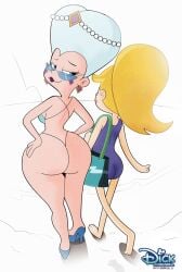 2girls big_ass big_butt bikini blue_hair disney female female_focus female_only gosgoz huge_ass huge_butt light-skinned_female light_skin looking_back mature mature_female micro_bikini milf moon_butterfly mother mother_and_daughter old_woman star_butterfly star_vs_the_forces_of_evil swimsuit thick_thighs wide_hips