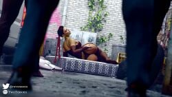 3d alley blender blender_cycles electronic_arts laying_on_side lingerie loba loba_(apex_legends) mattress outdoors outside video_games