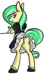 animal_genitalia anus ass equine friendship_is_magic green_eyes green_hair hair maid maid_uniform my_little_pony petite_fleur pussy rawrcharlierawr socks