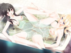 bath conjoined fuguriya in_water kani_biimu naked peko sono_hanabira_ni_kuchizuke_wo tagme tub yuri