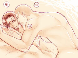 2boys ass blush couple daz_bones gay male male_only multiple_boys multiple_males nude one_piece sir_crocodile yaoi