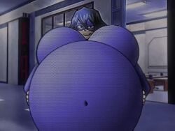 animated animated belly belly_button_vore belly_expansion belly_inflation boku_no_hero_academia clothed costume first_person_view inflation my_hero_academia tokage_setsuna