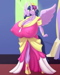 1girls alicorn big_breasts breasts female high_resolution highres horn huge_breasts hyperstorm_h large_breasts marauder6272 my_little_pony princess_twilight_sparkle_(mlp) purple_eyes purple_hair purple_skin solo twilight_sparkle_(mlp) wings