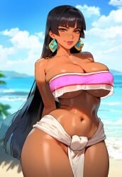 1girls ai_generated artstyle_imitation black_hair breasts brown_eyes brown_skin chel dark-skinned_female dark_skin female floox hi_res high_resolution hips huge_breasts latina long_hair stable_diffusion the_road_to_el_dorado thiccwithaq_(ai_style) thick_thighs thighs wide_hips