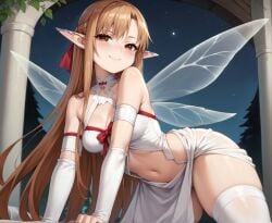 ai_generated dress fairy sao thick_thighs wings yuuki_asuna zeus1292 zeus7538
