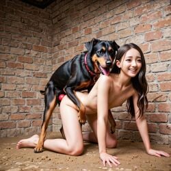 ai_generated canine completely_nude completely_nude_female cum_in_pussy cum_inside cumdrip doggy_style dominant_feral enjoying female_on_feral female_penetrated feral feral_on_human happy_sex interspecies interspecies_sex long_hair looking_pleasured mounting perfect_body sex sinkrozz submissive_female vaginal_penetration vaginal_sex zoophilia