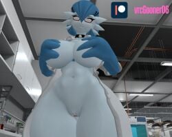 covered_nipples covering_breasts dr._voir gardevoir large_breasts patreon pokemon teasing thick_thighs vrcgooner06 vrchat