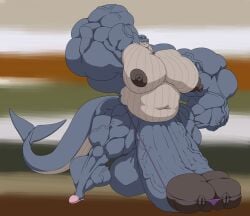 anthro balls bodybuilder diphallia diphallism furry hyper hyper_balls hyper_cock hyper_genitalia hyper_penis hyper_testicles male male_only multi_genitalia multi_penis muscles muscular muscular_arms muscular_male pecs penis purplephantom7 testicles whale