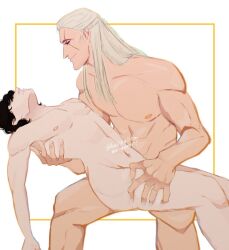 a_song_of_ice_and_fire aemond_targaryen age_difference game_of_thrones gay house_of_the_dragon incest lucemond lucerys_velaryon mascular_top masculine_male naked_male petite_male scar size_difference skin_tone_difference uncle_and_nephew