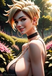 1girls ai_generated antifragile_traysi big_breasts breasts female female_only le_sserafim lena_oxton overwatch overwatch_2 oxtonai short_hair tracer