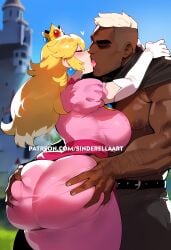 1girls ai_generated ass big_ass big_breasts big_butt blonde blonde_hair breasts cheating crown cuckolding dark-skinned_male fat_ass grope groping groping_ass huge_breasts interracial kissing large_ass large_breasts mario_(series) netorare nintendo ntr pink_dress princess princess_peach public royal_slut royalty sinderellaart thiccwithaq_(ai_style) thick thick_ass