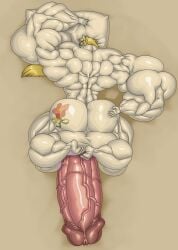 bodybuilder furry hyper hyper_balls hyper_cock hyper_genitalia hyper_penis hyper_testicles male male_only muscles muscular muscular_arms muscular_male pecs penis purplephantom7 testicles