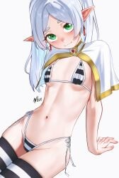 1girls abdomen bikini female female_only frieren micro_bikini navel petite petite_body petite_breasts petite_female skinny small_breasts solo sousou_no_frieren summer waligner