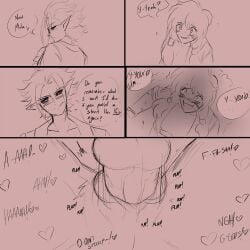 1girl1boy 5koma close-up colored_sclera couple demon dialogue dialogue_bubble dragon_ball dragon_ball_heroes dragon_ball_xenoverse fu_(dragon_ball) human interspecies low_twintails original_character penis sfx sketch speed_lines spiky_hair straight super_dragon_ball_heroes testicles tiddydoxikal vaginal_penetration