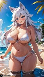 abdomen ai_generated big_breasts bikini female fox_ears fox_girl hips original_character stable_diffusion thick_thighs voluptuous xceed