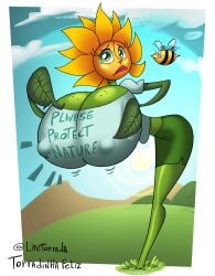 big_breasts conker's_bad_fur_day flower huge_breasts hyper_breasts nipples_visible_through_clothing plant sunflower sunflower_(conker's_bad_fur_day) wholesome