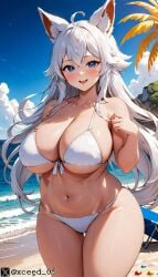 abdomen ai_generated big_breasts bikini female fox_ears fox_girl hips original_character stable_diffusion thick_thighs voluptuous xceed