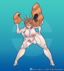 1futa 4_arms animal_humanoid areola areolae arthropod arthropod_humanoid balls bent_over big_balls big_breasts big_penis bodily_fluids breasts bubble claws clothing crab crab_claw crab_humanoid crustacean crustacean_humanoid decapoda dex_appeal erection exoskeleton footwear futa_only futanari generation_1_pokemon genital_fluids genitals gynomorph hair hi_res high_heels horn huge_breasts humanoid intersex kingler leaning leaning_forward malacostracan marine marine_humanoid monster_girl_(genre) multi_arm multi_limb nintendo nipples nude orange_body orange_hair organic_high_heels penis pincers pokemon pokemon_(species) pokemorph precum simple_background solo tan_body