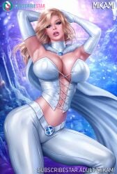 1girls ass big_ass big_breasts blonde_hair breasts bust busty chest curvaceous curvy curvy_figure digital_media_(artwork) emma_frost female female_focus hips hourglass_figure huge_ass huge_breasts human large_ass large_breasts legs light-skinned_female light_skin marvel marvel_comics mature mature_female mikamipinup mutant slim_waist straight thick thick_hips thick_legs thick_thighs thighs voluptuous waist white_queen wide_hips x-men