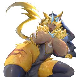 aurora_(nbanoob) big_breasts breasts cleavage female furry hameji_yume huge_breasts nun pokemon pokemon_(species) tagme thick_thighs wide_hips zeraora