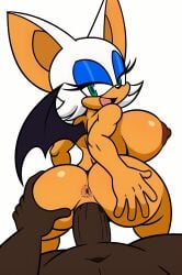 ai_generated anthro anus bat bat_wings big_butt big_nipples black_male blue_eyeshadow dark-skinned_male dark_nipples eyelashes furry grabbing_ass grabbing_own_ass huge_breasts hyper_breasts looking_at_viewer looking_back nude open_mouth penetration pov pov_eye_contact reverse_cowgirl_position rouge_the_bat sex smile sonic_(series) sonic_the_hedgehog_(series) spread_butt tan_body teal_eyes virtuai white_background