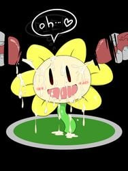 after_sex blush censored cum cum_covered flower flowey_the_flower human male mammal messy penis plant solo_focus tatwuyan undertale video_games