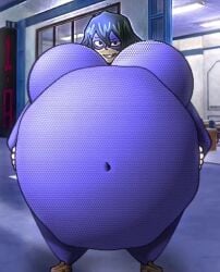 belly belly_expansion belly_inflation boku_no_hero_academia clothed costume hero_outfit_(mha) hyper_pregnancy my_hero_academia pregnant tokage_setsuna