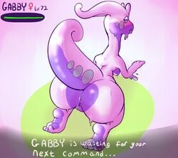 4_fingers 4_toes all_fours anthro anus ass barefoot big big_butt bourbon breasts dragon english_text female gabby goo goodra looking_back nintendo nipples nude number pokemon pokemon_(species) pokemon_xy presenting presenting_hindquarters presenting_pussy pussy shadow shiny sideboob solo text