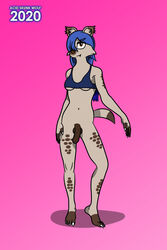 acidskunkwolf anthro areola balls bottomless clothed clothing elza_(ishuzoku_reviewers) furry_intersex futanari genitals gynomorph hi_res hyaenid intersex ishuzoku_reviewers mammal penis pose solo spotted_hyena standing