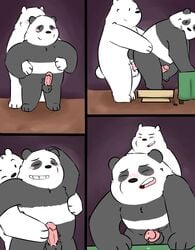 anal anal_sex anthro balls bear cartoon_network comic duo erection graft_(artist) hi_res humanoid_penis ice_bear male mammal nude panda panda_(wbb) penetration penis polar_bear simple_background we_bare_bears yaoi