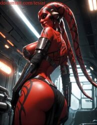 1girls ai_generated alien alien_girl ass big_ass big_breasts breasts darth_talon female_only solo solo_female star_wars tagme tesiai thick_thighs twi'lek