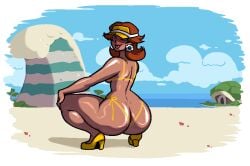 1girls ass big_ass mario_(series) micro_bikini princess_daisy royalmilk20 squatting super_mario_bros._wonder tagme tanline tanlines thick_thighs