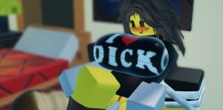 1girls black_shirt blush brown_hair chicken female genderswap_(mtf) grey_skin large_breasts penetration roblox roblox_game robloxian rule_63 self_upload sex telamon_battler_(the_battle_bricks) the_battle_bricks wompwompsad yellow_body yellow_skin